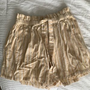 Hollister Paper Bag Waist Striped Shorts